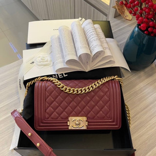 Chanel boy Grad original หนังวัวเเท้ทั้งใบ Size 25Cm free box set