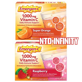 นำเข้า🇺🇸 Emergen C 1,000mg Vitamin C Powder Super Orange Flavor 30ซอง วิตามินซีผสมน้ำแสนอร่อย มีประโยชน์