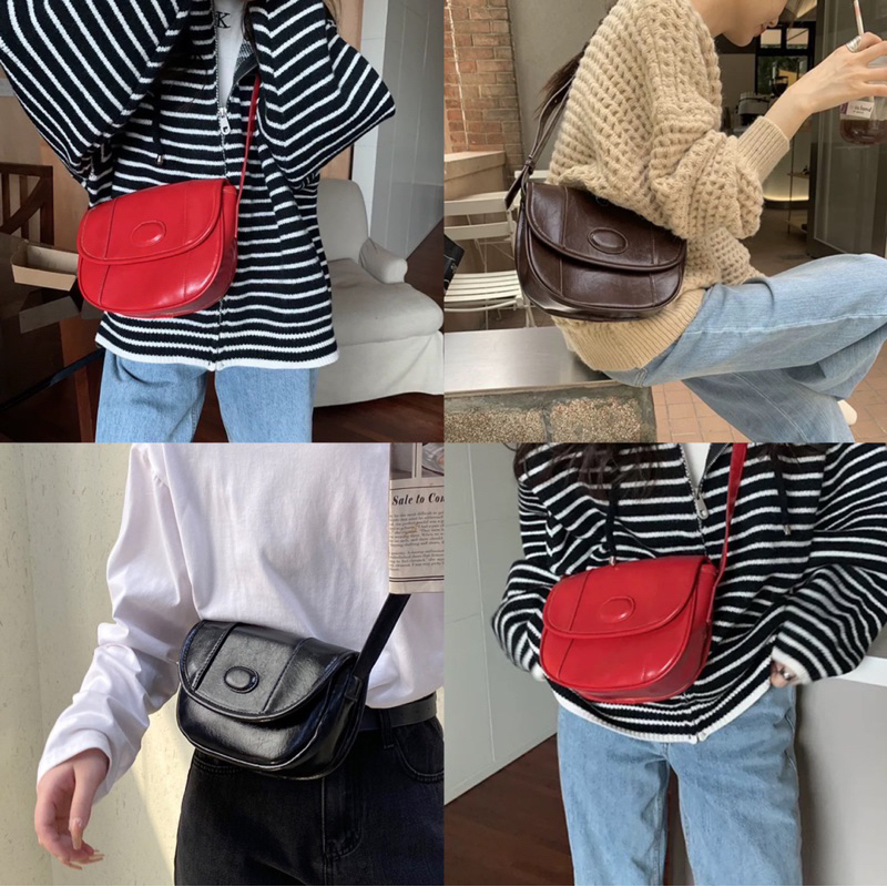 #พร้อมส่ง กระเป๋าหนัง Crape Bag 250.-