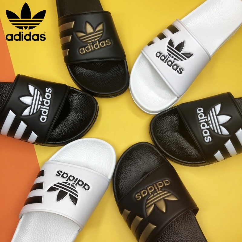 ADIDASรองเท้าแตะลำลองสำหรับผู้ชายและผู้หญิง พื้นนุ่มสบาย