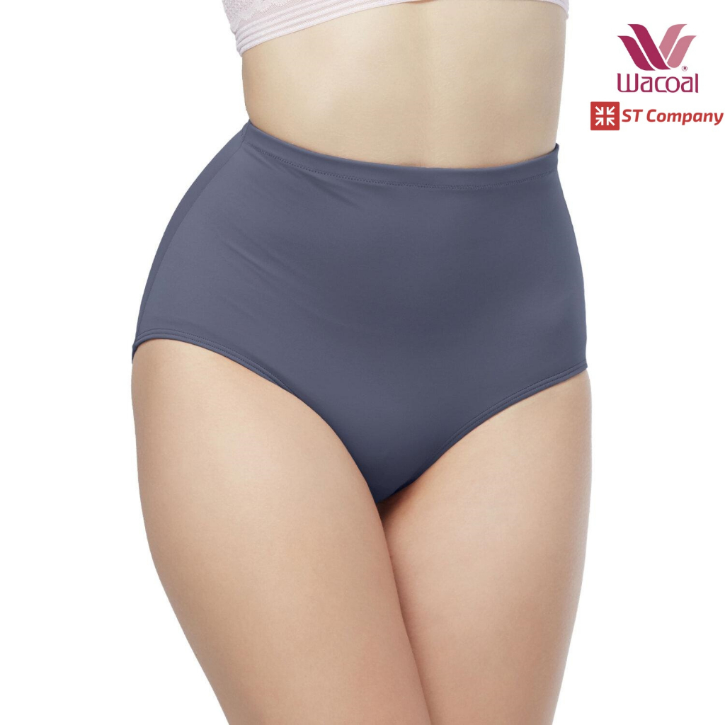 กางเกงใน  Wacoal S-Fit Secret Support Short Panty WU4888 สีเทา (Grey) (1 ตัว) เอวสูง ช่วยเก็บกระชับห