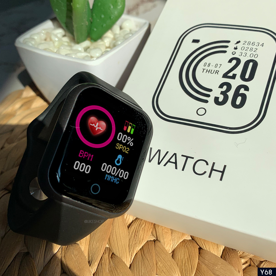 Y68 Smart Watch นาฬืกาข้อมือ นาฬิกาสมาร์ทวอทช์ นาฬิกาอัจฉริยะเพื่อสุขภาพ นับก้าวเดิน วัดเต้นหัวใจ พร้อมส่ง ประกันสินค้า
