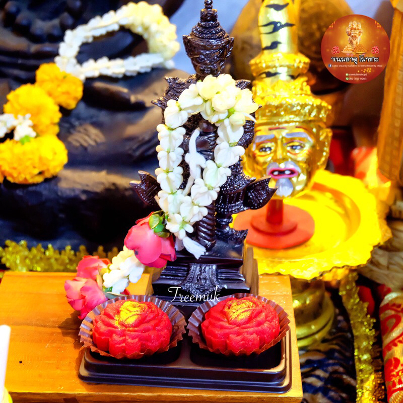 ขนมดอกบัวลักษมีมาตา อร่อย ไม่ผสมแป้งและวัตถุกันเสีย ดอกกุหลาบแดงถวายท้าวเวสสุวรรณ พระแม่อุมาเทวี ชบาแดงถวายพระพิฆเนศ - รูปที่ 6