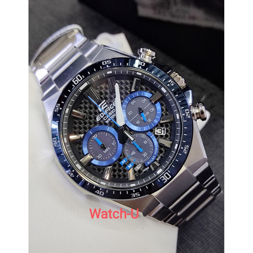Casio Edifice นาฬิกาข้อมือผู้ชาย สายสแตนเลส Solar Chronograph รุ่น EQS-800CDB-1B