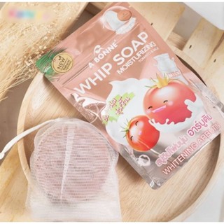 ABONNE Abonne Soap Tomatoes Abonne Soap Whip with netting tomato and milk formula. (1 box=24pcs=Price 1200฿)