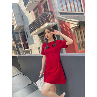 Chuuchop_(C7946)🧧🪄🩰Mei gui dress ชุดเดรสแดง กำมะหยี่