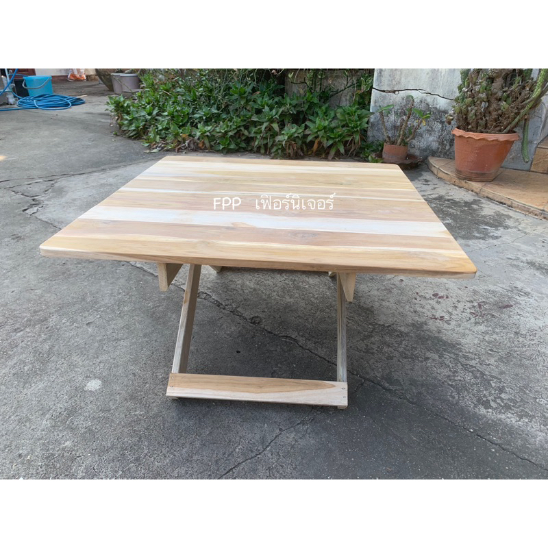 โต๊ะญี่ปุ่นพับได้ โต๊ะไม้พับได้ ขนาดกว้าง 80cm ยาว 80cm สูง 35cm