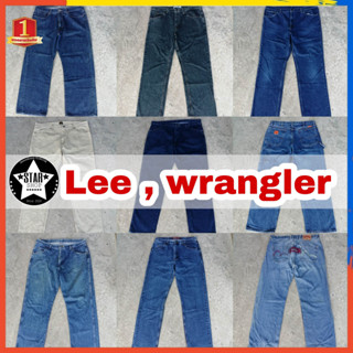 กางเกงยีนส์ขายาว Lee Wrangler มือสอง ​​ คัด​แบรนด์​สวยๆ​ ​จัดส่งของทุกวัน