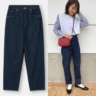 GU high waist mom jeans  ยีนส์เอวสูง ทรงมัม เนื้อผ้ายีนส์นิ่ม ผ้าไม่ยืด ใส่สวยได้ทรง เนื้อผ้าดี ทรงดี