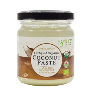 อะกรีไลฟ์ มะพร้าวบดเข้มข้น ออร์แกนิค 180 กรัม - Coconut Paste Organic 180g Agrilife brand