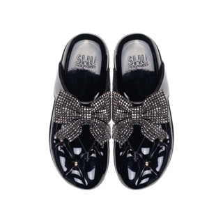 SHU SOFASHOES DIAMOND BOWS - BLACK