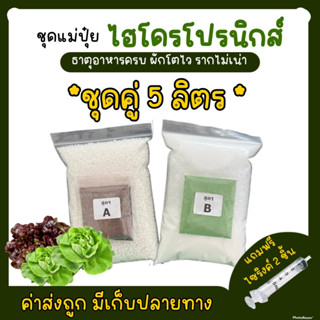 ชุดปุ๋ยเอบี **ขนาด5ลิตร** AB ปุ๋ยไฮโดรโปนิกส์ ปุ๋ยไฮโดรโปนิกส์น้ํานิ่ง ปุ๋ยผักHydroponics ปุ๋ยสารละลายเอบี