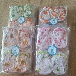 Moshi/Little ถุงมือ ถุงเท้า เด็กแรกเกิด ยกโหล ผ้าคอตตอน บาง นุ่ม