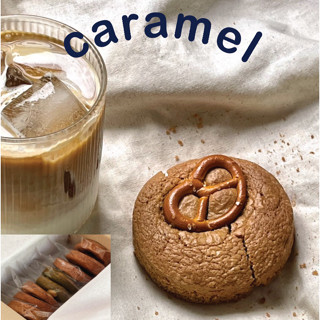 caramel w/ salted pretzel cookie คาราเมล ซอฟคุกกี้ คุกกี้นิ่ม ขนม (**ขั้นต่ำ3ชิ้นคละรสได้**)