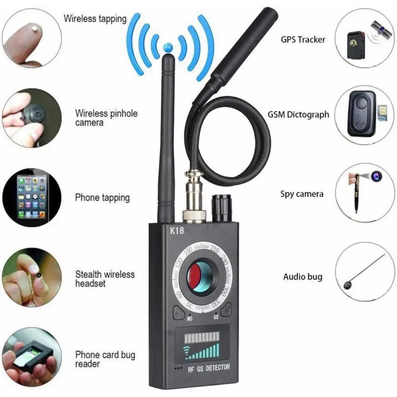 2024 เครื่องตรวจจับป้องกัน-spyer K18 k68 k88กล้อง GSM เครื่องค้นหา BUGเสียงจี