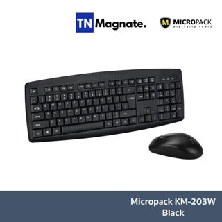 [คีบอร์ดเมาส์ไร้สาย] Micropack Keyboard &amp; Mouse Wireless KM-203W Black