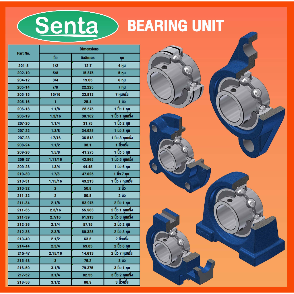 UCP201 UCP202 UCP203 UCP204 UCP205 UCP206 UCP207 UCP208 UCP209 ตลับลูกปืนตุ๊กตา BEARING UNITS โดย Senta ราคา ถูกที่สุด ดีลบีเคเค แกลเลอรีภาพที่ 2