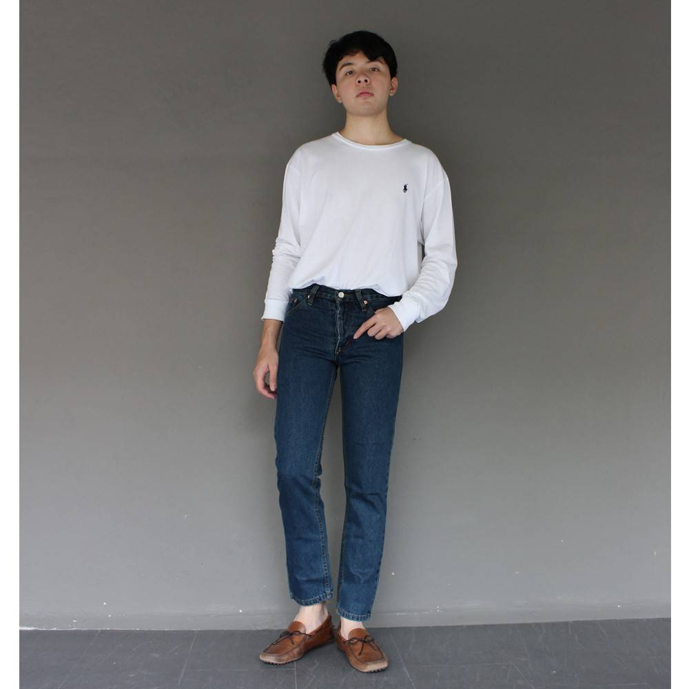 Golden Zebra Jeans กางเกงยีนส์ชายขากระบอกเล็กผ้าไม่ยืดสีกรมท่า ฟ้า สนิมเขียว(sizeเอว28-40) #909 ราคา ถูกที่สุด ดีลบีเคเค แกลเลอรีภาพที่ 7