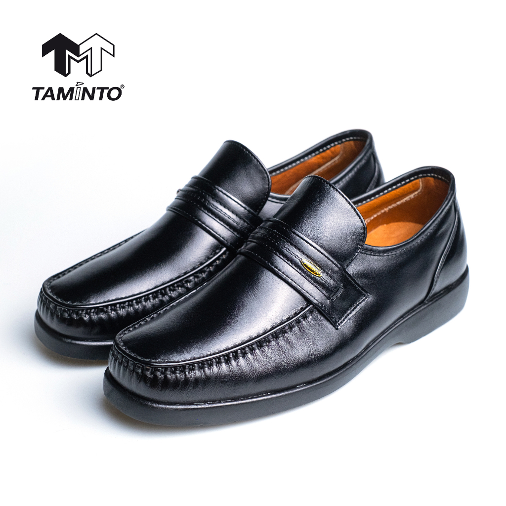 ส่งฟรี!! Taminto รองเท้าผู้ชาย หนังแท้ แบบสวม คัชชู ทำงาน B1109 Men's Loafers