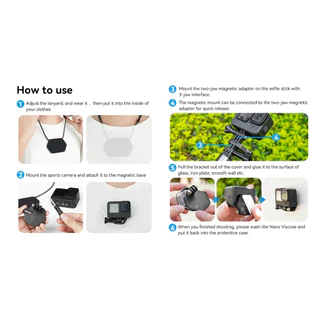 Telesin magnetic mount with Nano sticker kit เมาท์แม่เหล็ก สำหรับGoPro , DJI Action 6 / 5Pro / 4 / 3 , Insta360