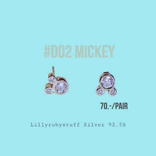 LLRB | ต่างหูเงิน 925 มิกกี้ เพชร CZ Silver mickey