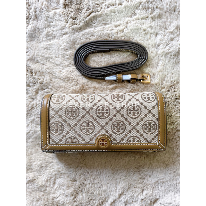 ///แท้💯%/// Tory Burch T monogram Jacquard Wallet Crossbody