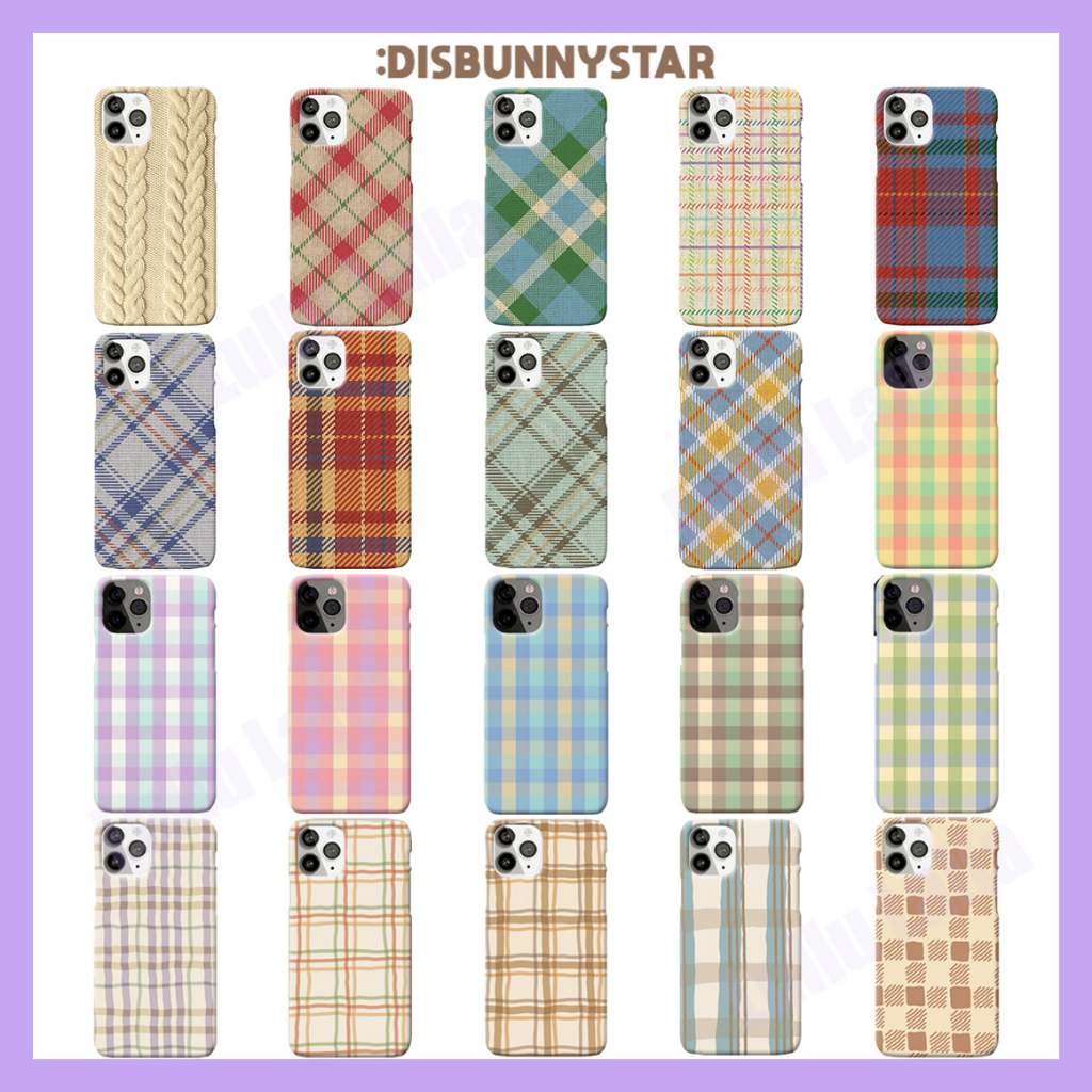 🇰🇷 【 Disbunnystar Hard Phone Case Collection 2 】 Simple Pattern Cute Couple Thin Light Compatible for iPhone 14 Series Added Galaxy Samsung Note 14pro 13 S22