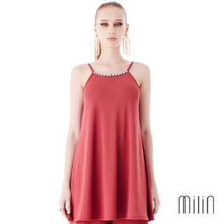 [MILIN] Soori Top Spaghetti strap long flowing spandex top เสื้อสายเดี่ยว ผ้ายืด แต่งคริสตัล