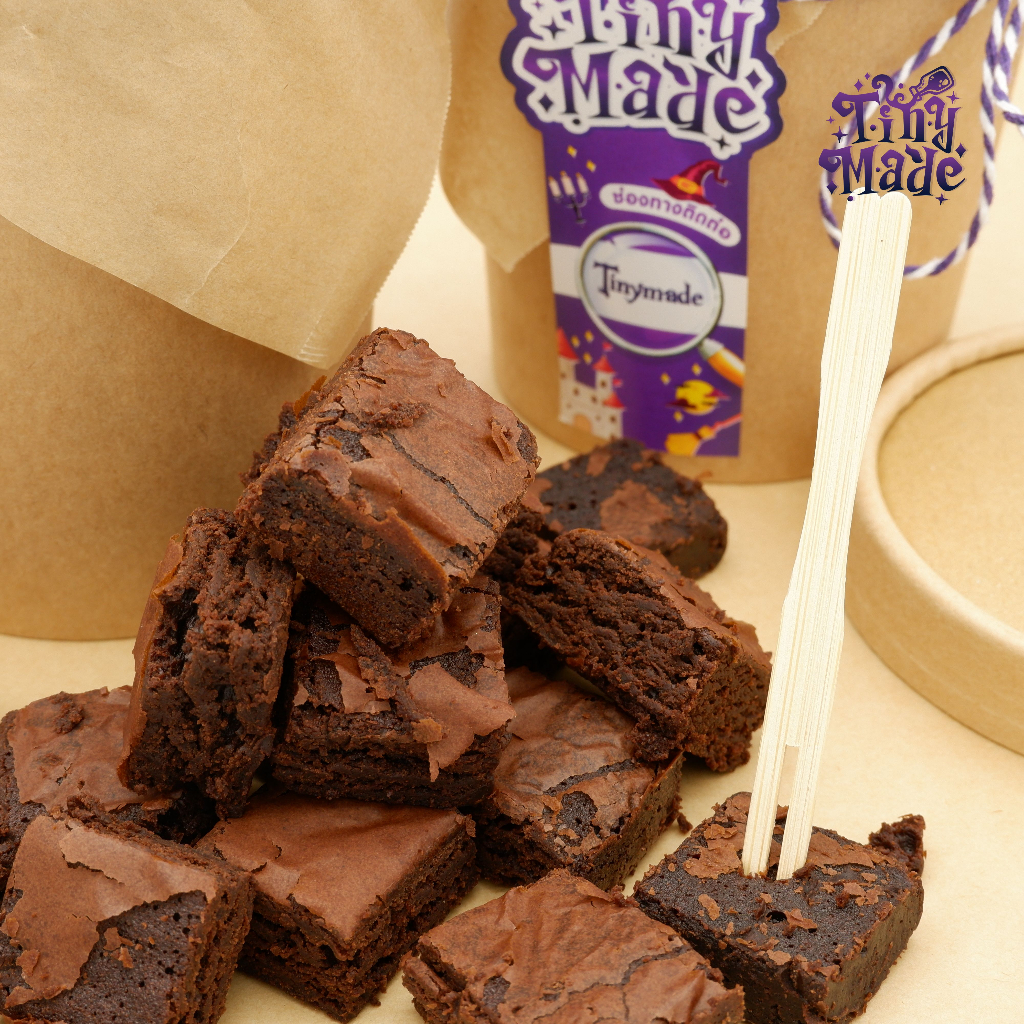Tinymade บราวนี่คิวบ์ พรีเมี่ยมช็อกโกแลตแท้ เนยแท้ปราศจากไขมันทรานส์ หวานน้อย รสเข้ม ชิ้นใหญ่เต็มคำ - รูปที่ 2