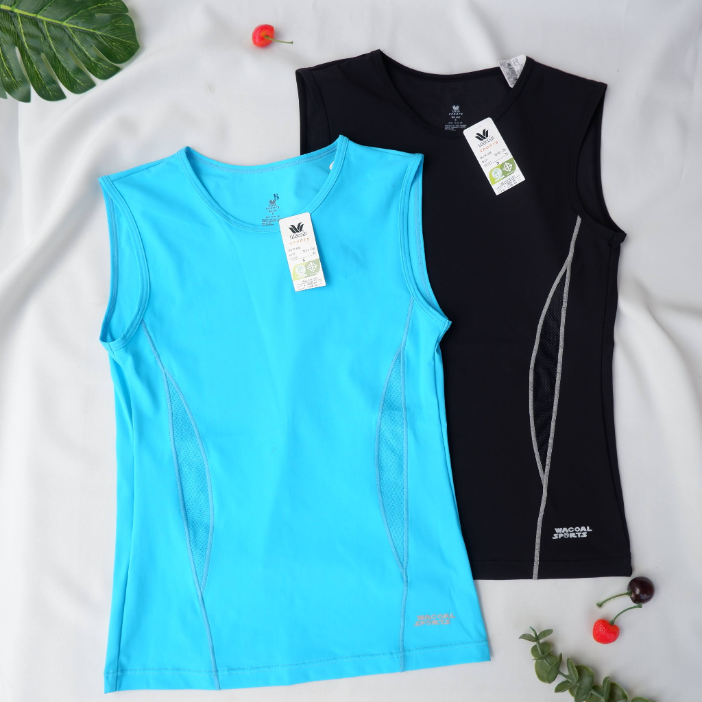 Wacoal Sport แท้ WR4101 ราคาป้าย 1100 เสื้อออกกำลังกาย คอกลม แขนกุด ผ้าดีมาก ยืดหยุ่น ระบายอากาศได้ดีมากค่ะ