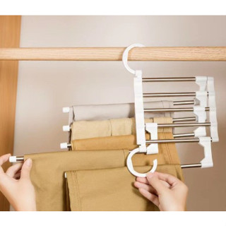 ไม้แขวน ไม้แขวนกางเกง 5 ชั้น ไม้แขวนสแตนเลส Pant racks stainless steel linhaomall