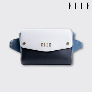 ELLE BAG | กระเป๋าผู้หญิง แบบคาดอกคาดเอว ทำจากหนังวัวแท้ ลายขนม้า ตัดต่อหนัง 3 สีใน 1 ใบ VINTAGE STYLE | EWH581