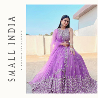 {**ส่งฟรี**} SMALL INDIA 💫❄️ Georgette Party Wear Lehenga 💫❄️  Women Lehenga Choli Set