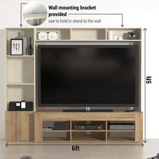 Tomato Home ชุดตู้ชั้นวางทีวี Preston 2.0 TV60นื้ว | ชั้นวางทีวี ตู้วางทีวี | เก็บของได้เยอะมาก