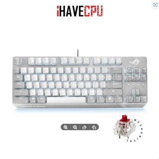 iHAVECPU KEYBOARD (คีย์บอร์ด) ASUS ROG STRIX SCOPE NX TKL MOONLIGHT (WHITE) (ROG NX RED) (RGB LED) (EN/TH)