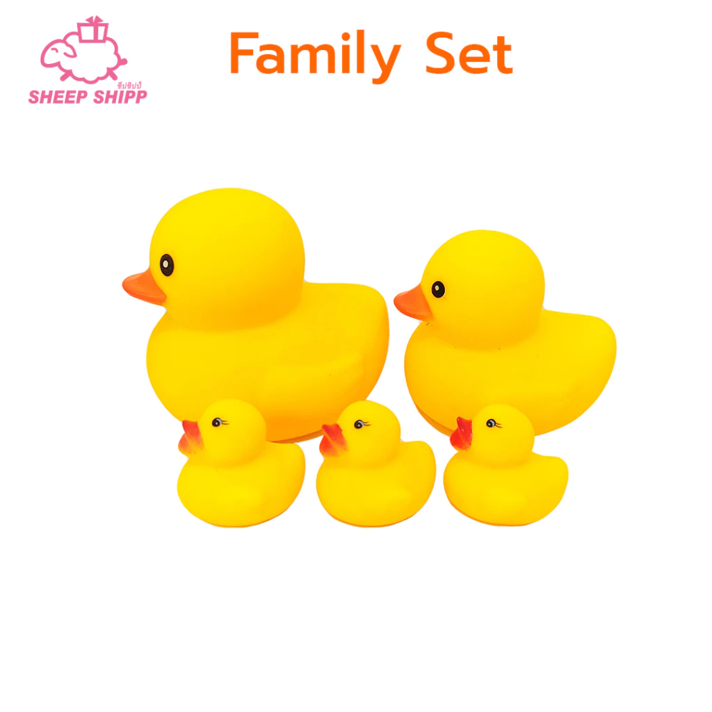 (เซ็ต 3-6 ตัว) เป็ดเหลือง🐥Family Set บีบมีเสียง เป็ดยางลอยน้ำ ของเล่นคลายเครียด ตกแต่ง แต่งสวน ของเล่นสัตว์เลี้ยง