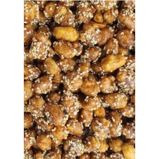 ถั่วกรอบแก้ว ถั่วลิสงเคลือบน้ำตาลและงา เม็ดใหญ่ อร่อย สด ใหม่ 250กรัม Krobkaew Peanuts (HB)