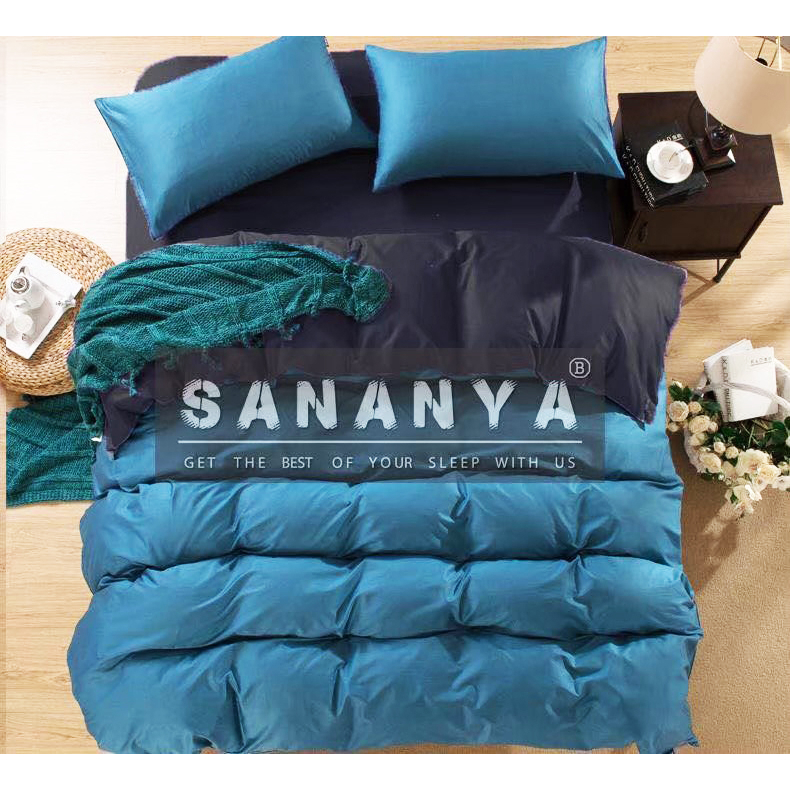 โปร  1099    ⭐️SANANYA BEDDING ชุดเครื่องนอนแบบทูโทน สีฟ้า - ครีม⭐️