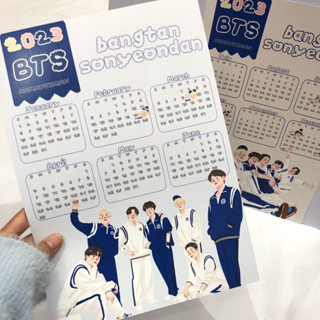 2023 BTS calendar บีทีเอส บังทัน bangtansoyeondan bangtan ปฏิทิน 2566 ปฏิทินติดผนัง A4 มี 2 แผ่น by mommyjiminn