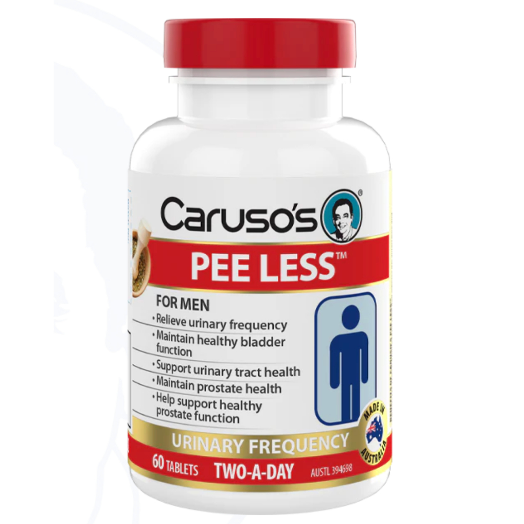 Caruso's PEE LESS™ 60 Tablets ลดอาการปัสสาวะบ่อย สำหรับผู้ชาย สนับสนุนการทำงานของต่อมลูกหมาก ไฟโตสเต