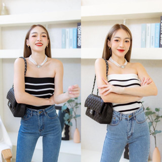 Dewishes 🪩 Tube Top เสื้อเกาะอกไหมพรม ตัวยาว