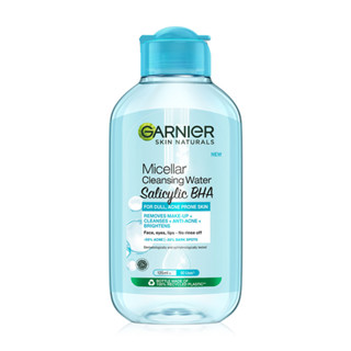 การ์นิเย่ ซาลิไซลิช คลีนซิ่ง วอเตอร์ Garnier Skin Naturals Micellar Cleansing Water Salicylic Bha 125ml ( สีฟ้า )