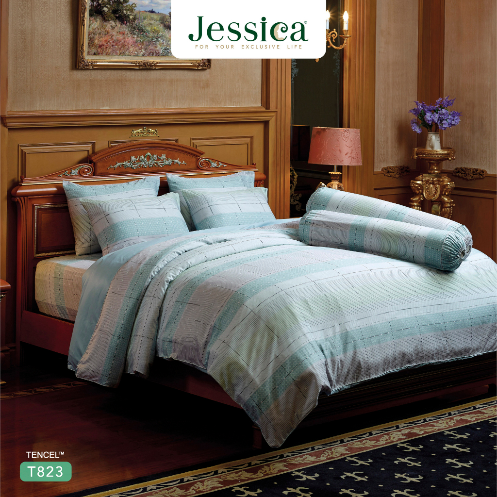 Jessica Tencel T823 ชุดเครื่องนอน ผ้าปูที่นอน ผ้าห่มนวม เจสสิก้า พิมพ์ลวดลายโดดเด่น ให้สัมผัสที่นุ่มลื่นดุจแพรไหม
