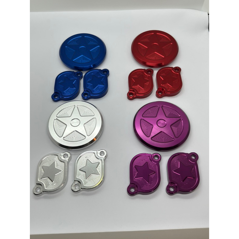 2 วาว งานกัดลายสวยๆ ฝาวาล์ว ฝาแคม แถมโอริง CNC W125S R i มิเนียม ไดร์สี เวฟ125 มั้งกี้ พร้อมโอริง