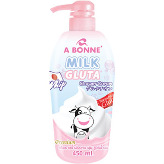 A Bonne Milk Gluta Whip Shower Cream 450ml ครีมอาบน้ำ เอ บอนเน่ สูตรน้ำนม ขนาด 450 มล