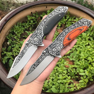 มีดพก 21.5CM มีดเล็ก มีดพับกลางแจ้ง มีดเอนกประสงค์ มีดโบราณFolding knife มีดเอนกประสงค์ Camping Survival Fruit Knife