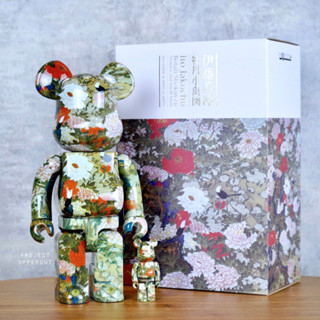 BE@RBRICK 400%+100% ITO JAKUCHU : Botan Shokin-zu (Peonies and Small Birds) [New]