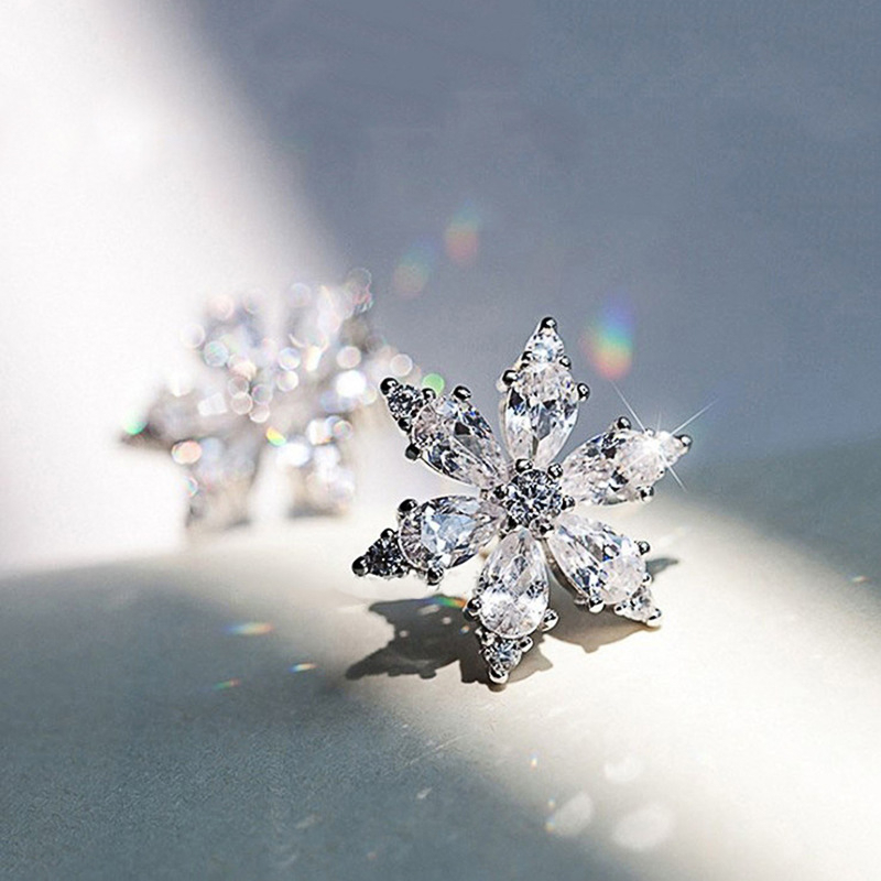 ต่างหู s925 earrings รุ่น เกล็ดหิมะ ผู้หญิง ต่างหูแฟชั่น ของขวัญ เครื่องประดับ minimal