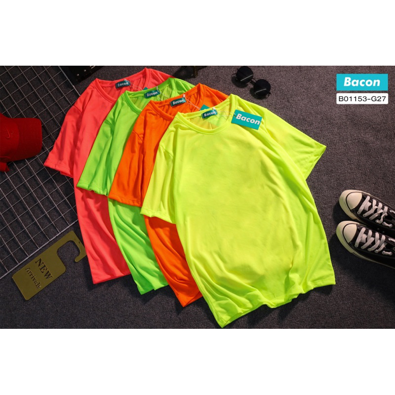 เสื้อยืดสีนีออน สีพื้น