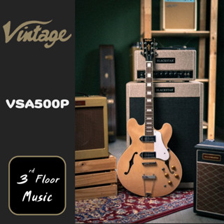 Vintage VSA500P ReIssued Semi Acoustic Guitar – Natural Maple